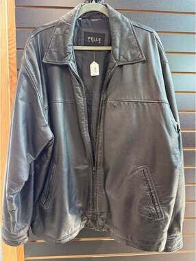 XL Pelle Cuir Black Leather Bomber Jacket
